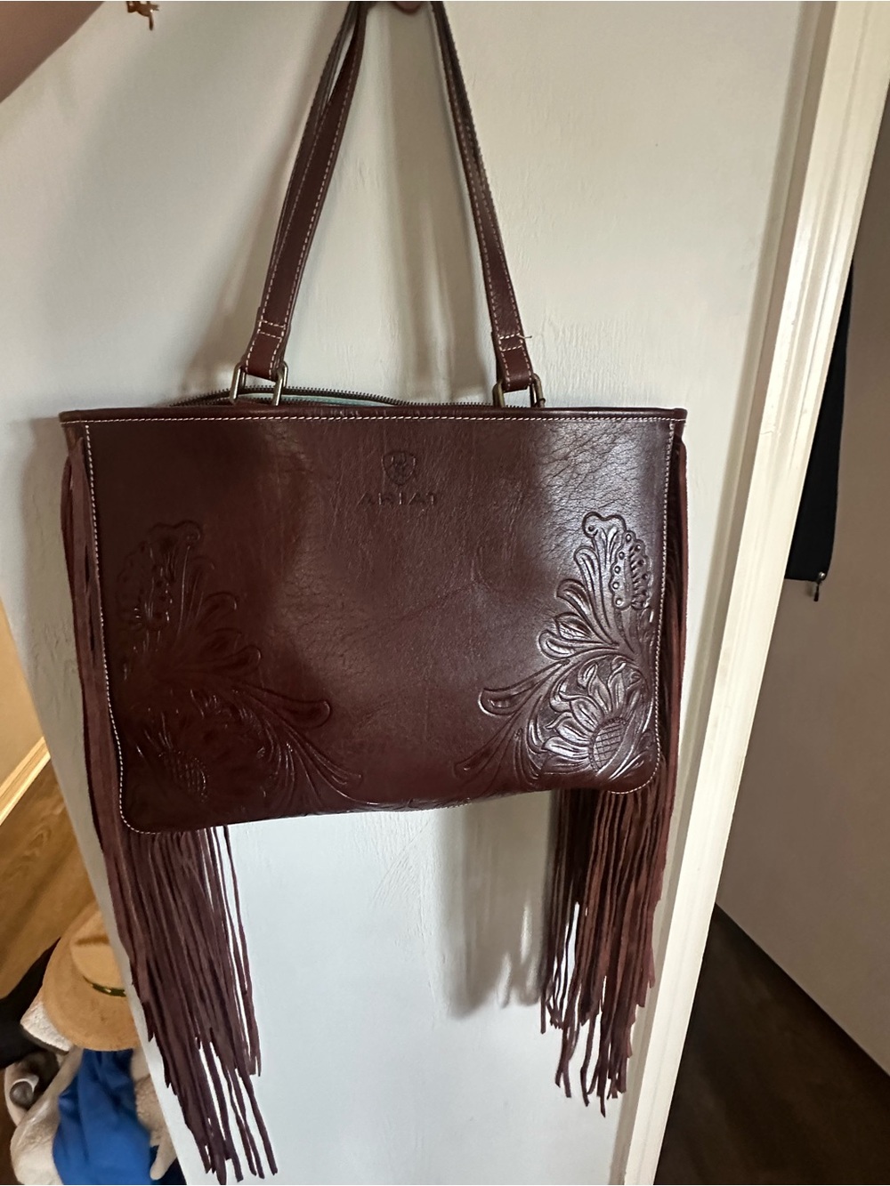 Ariat fringe leather purse NWT